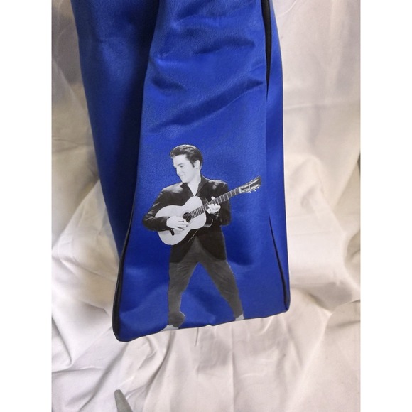 Elvis Presley The King 13.5 x 12 Blue Zipper Rhinestone Tote Bag Handbag Purse - Picture 4 of 5